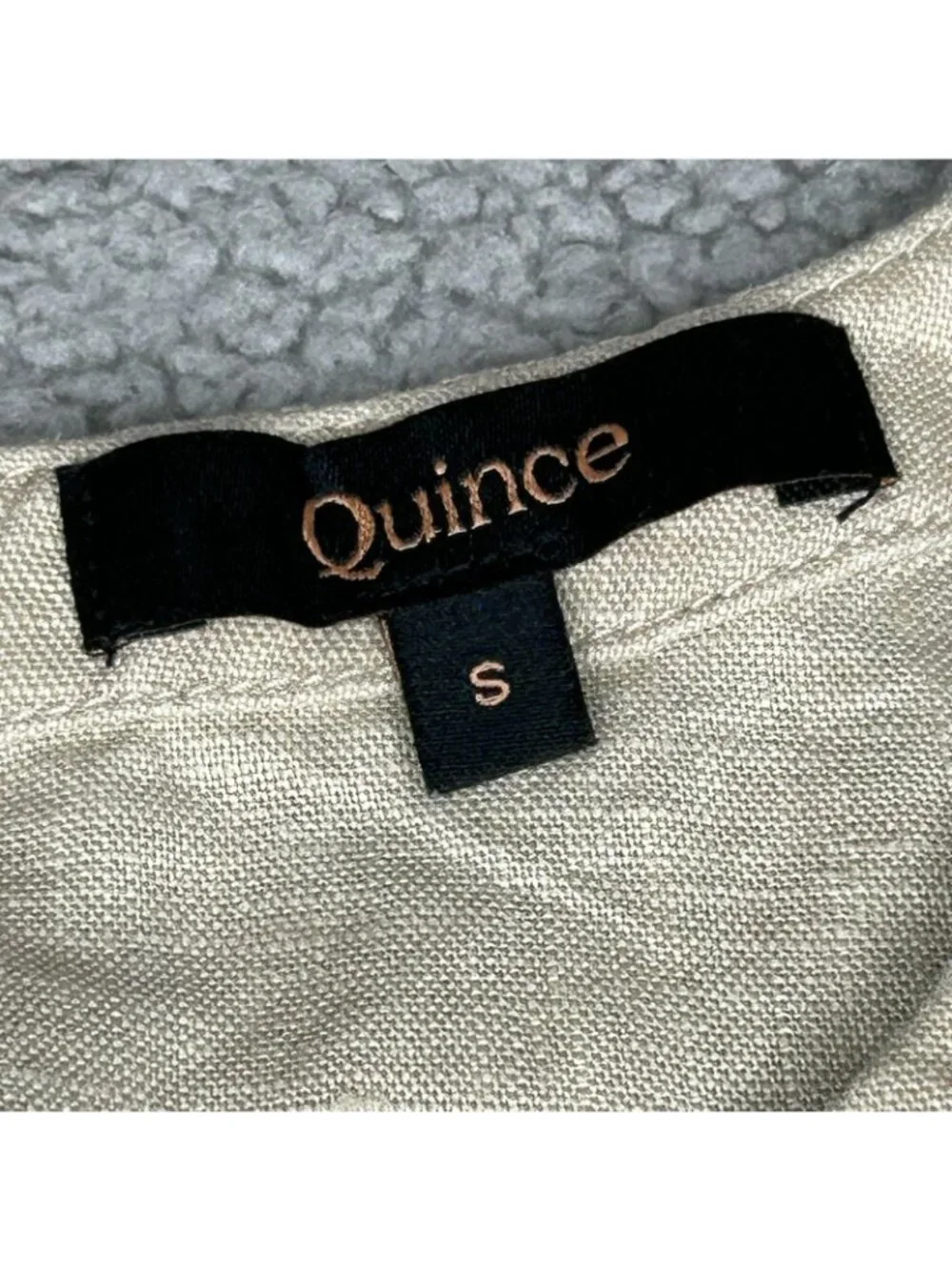 Quince Tank Top Womens Small Beige Linen Sleeveless Shell Blouse Top Summer - Picture 3 of 9